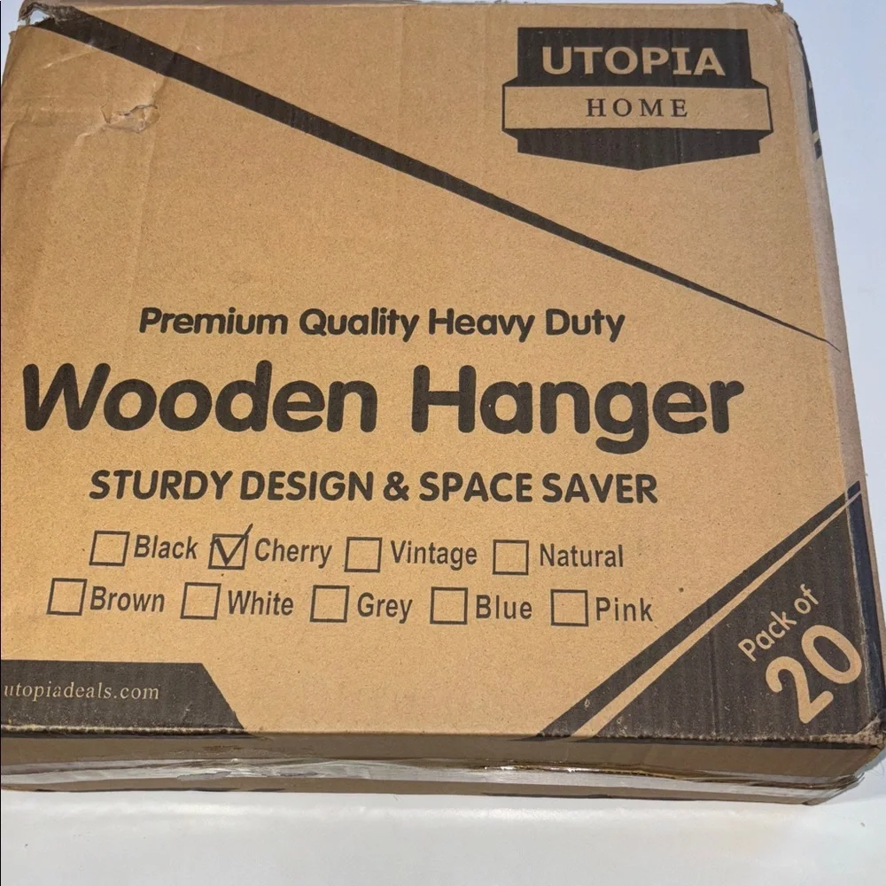 20Pc Premium Quality Wooden Hangers Cherry New